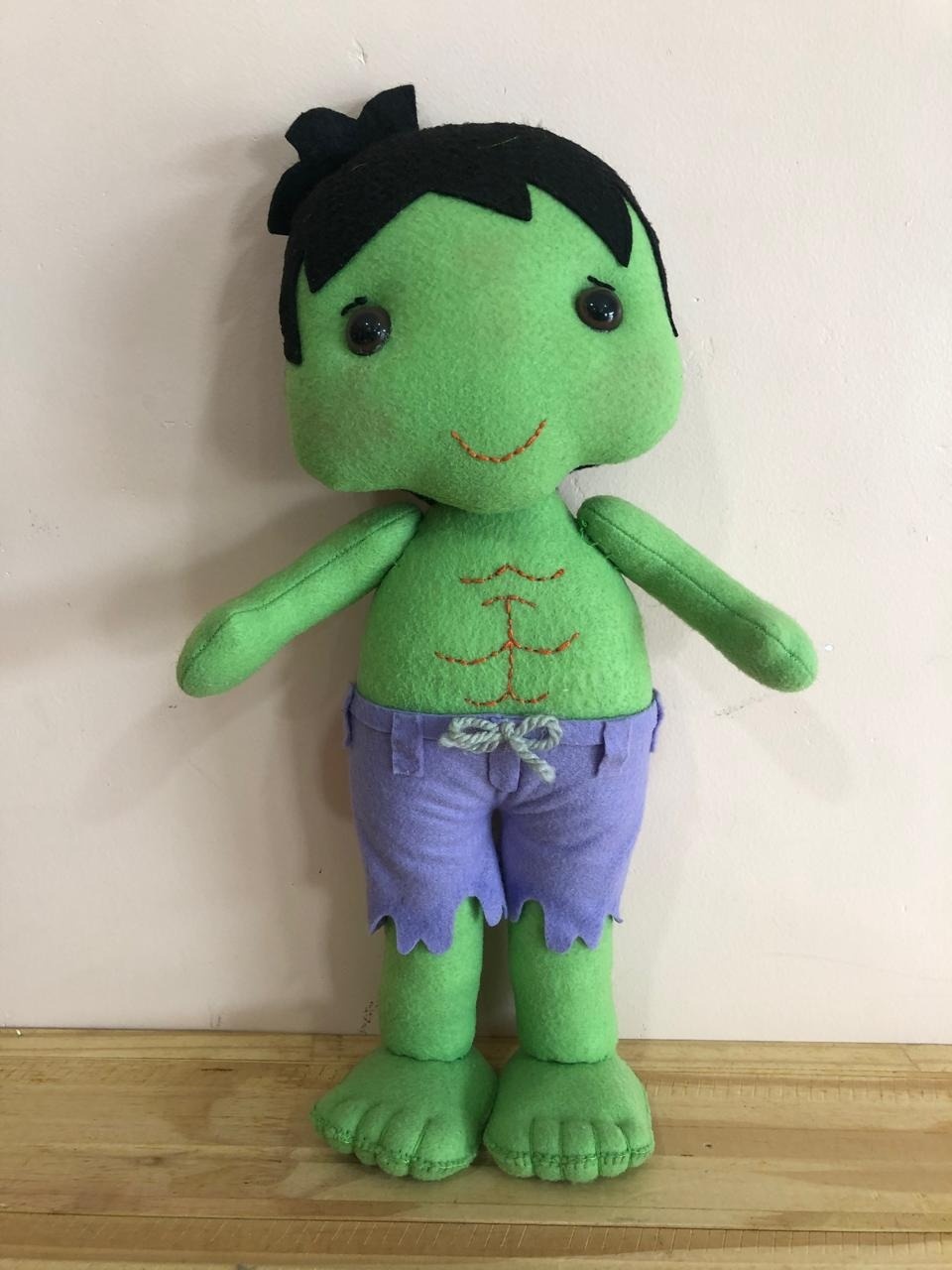 Boneco Em Feltro Hulk Cute (30Cm) - Selminha Lokfest