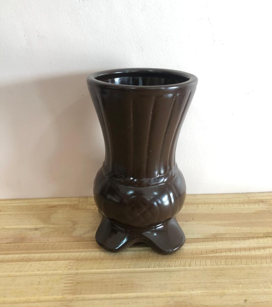 Vaso Mini Cerâmica Marrom (10X17) - Selminha Lokfest