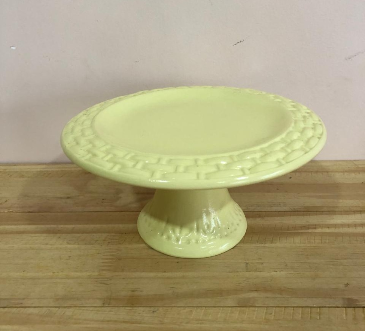 Bandeja Redonda Cerâmica Amarelo Candy P (18X9) - Selminha Lokfest