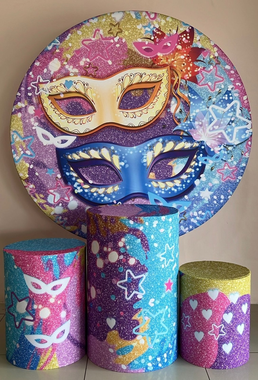Kit Sublimado 4 Pçs Carnaval Glitter Colorido - Selminha Lokfest
