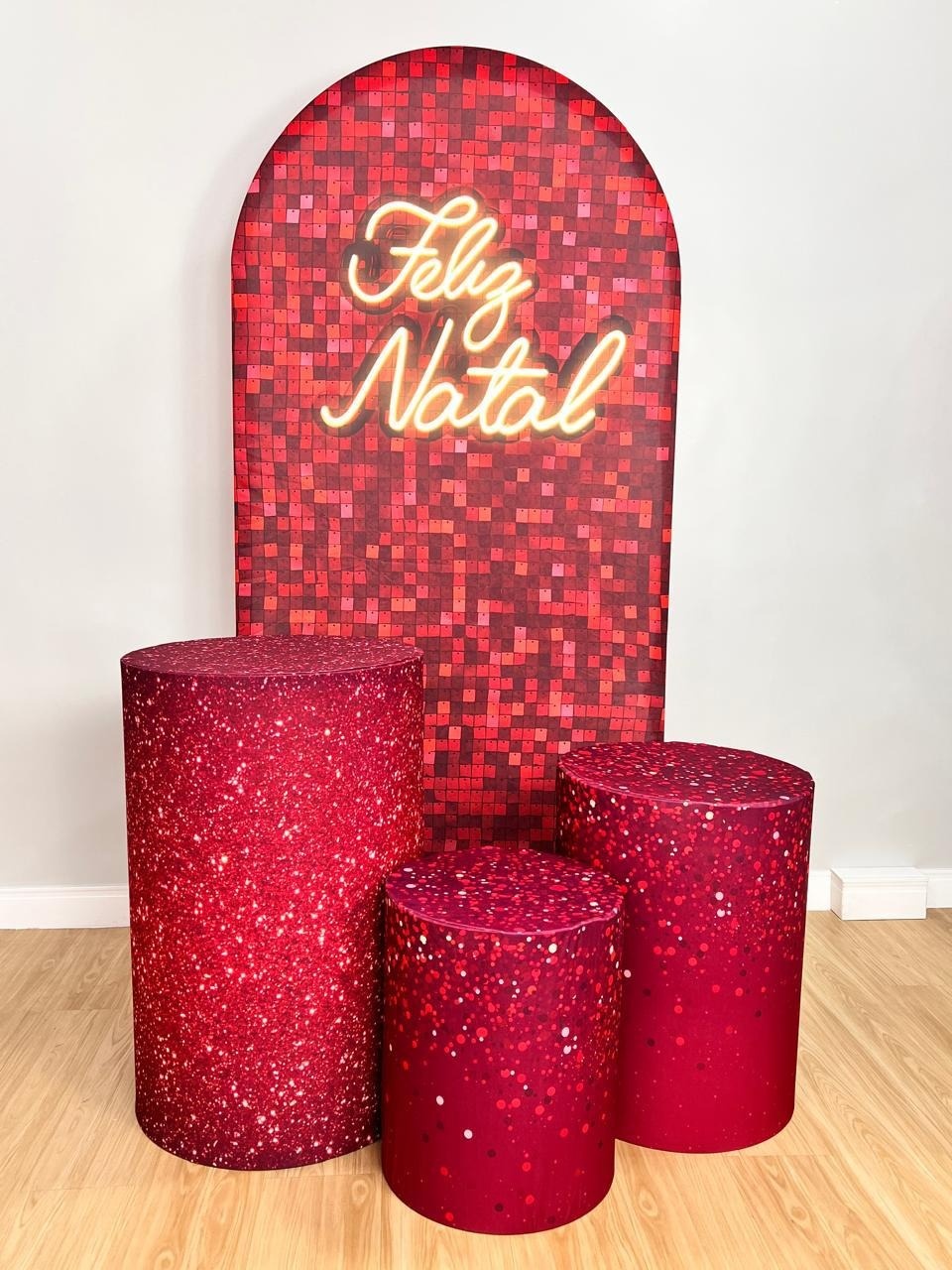 Kit Sublimado Capa Painel Redondo E Capas de Cilindros Natal 14 - Selminha Lokfest