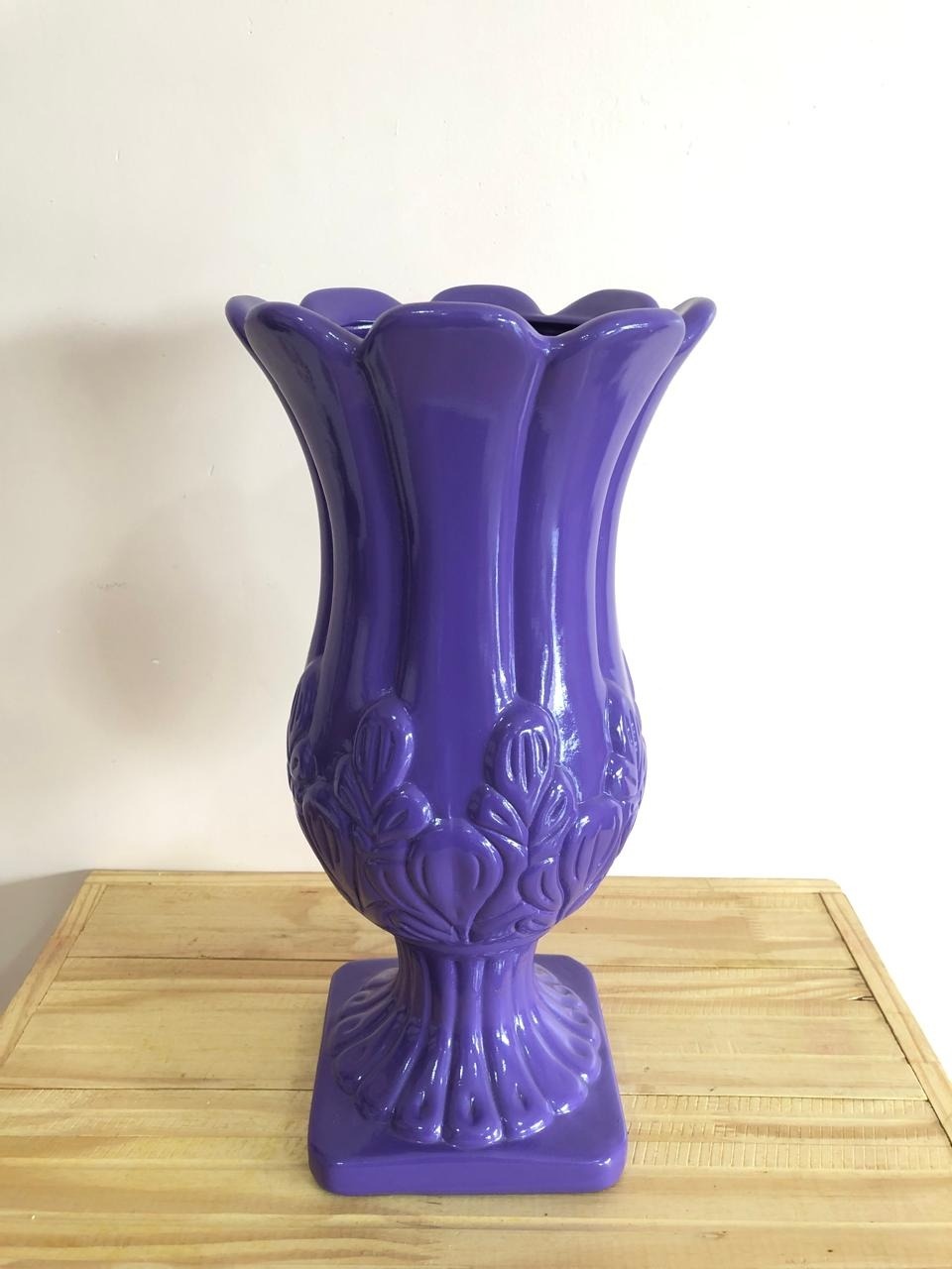 Vaso Flor Cerâmica Roxo (39Cm) - Selminha Lokfest
