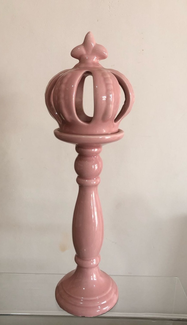 Coroa de Cêramica Rosa C/ Pedestal  - Selminha Lokfest