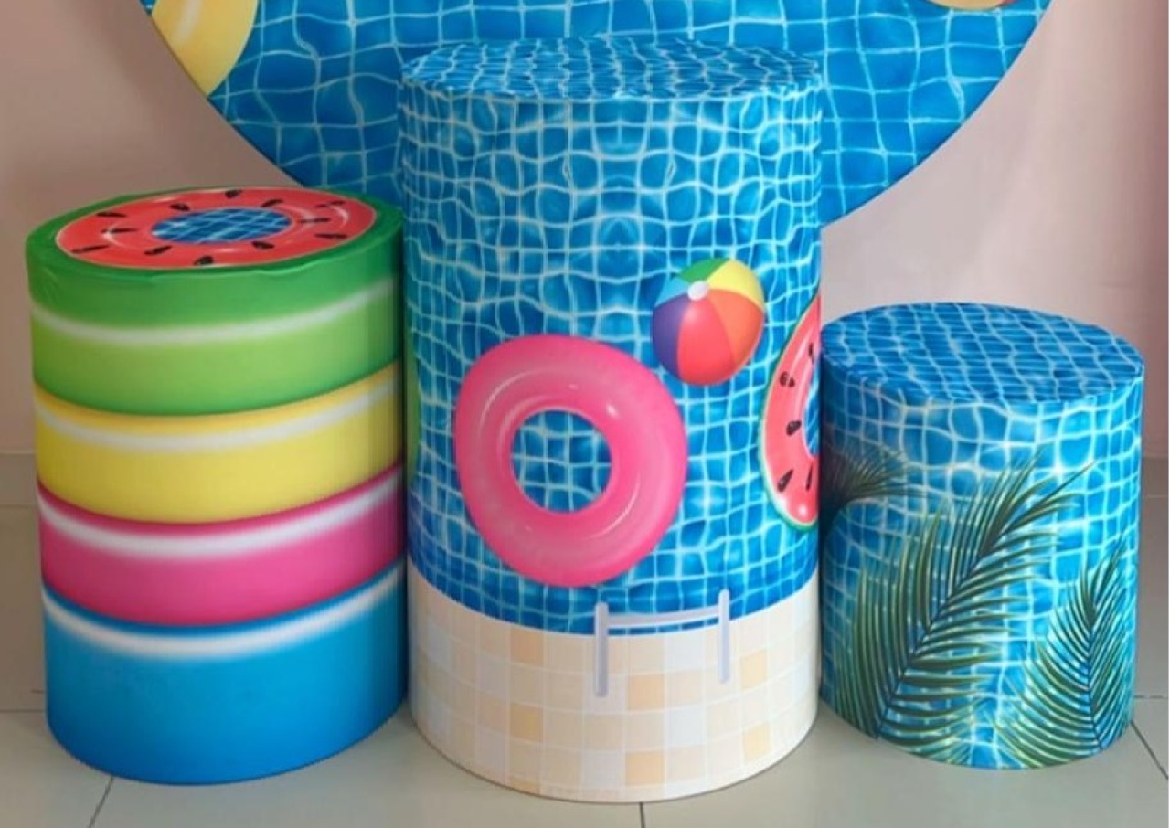 Trio Capas de Cilindros Sublimadas Pool Party Menino - Selminha Lokfest