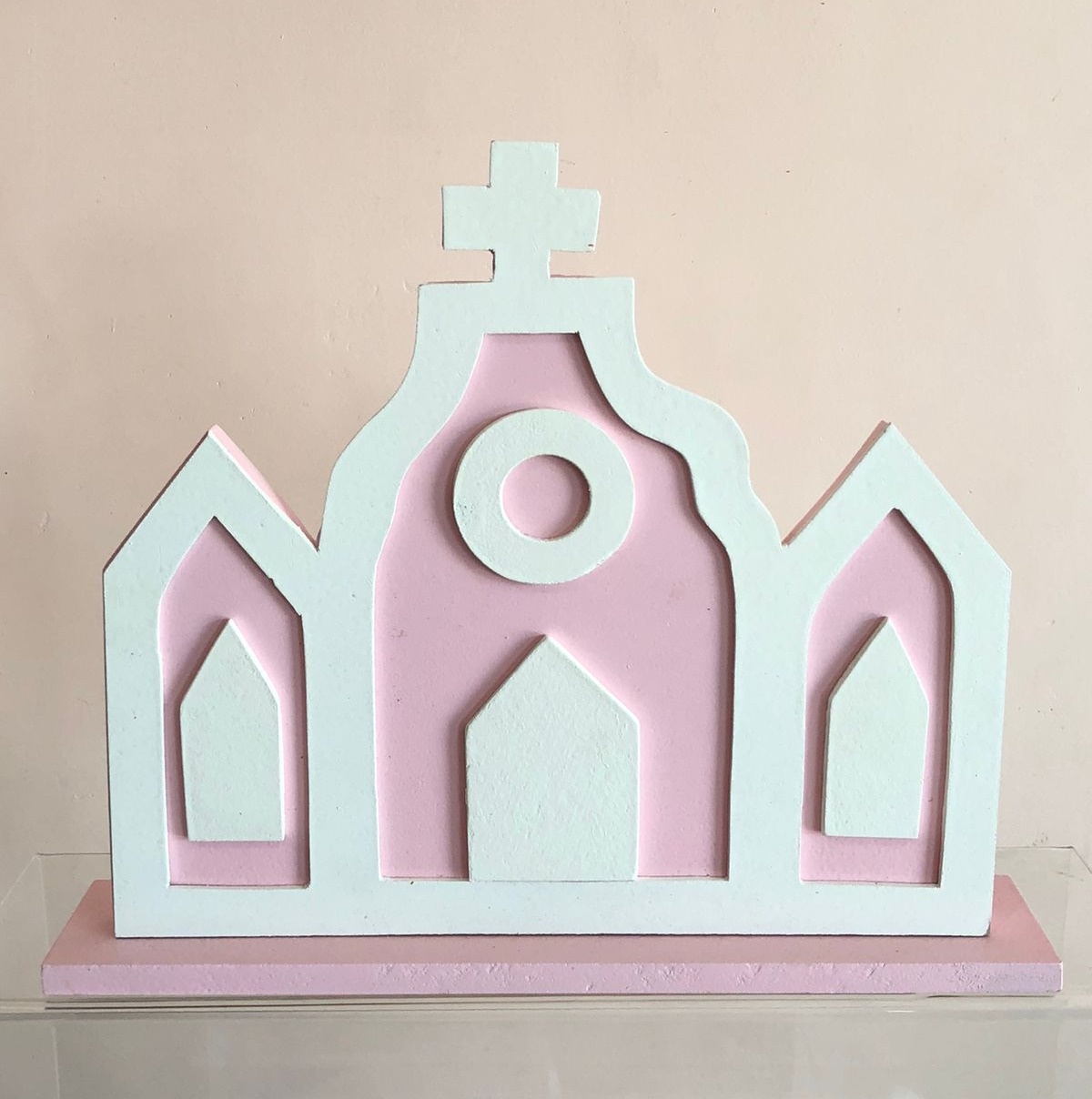 Display de Mesa Mdf Igreja Rosa Candy Color - Selminha Lokfest