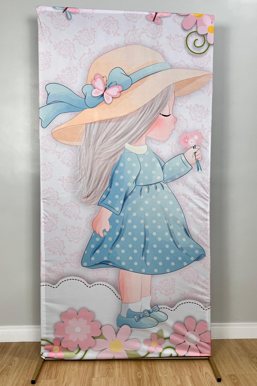 Painel Sublimado Lateral Jardim das Borboleta Menininha (Tam 2X1) - Selminha Lokfest