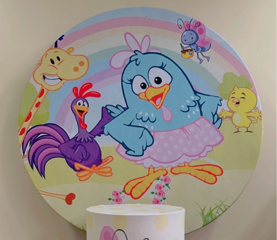 Capa Sublimada Painel Galinha Pintadinha Menina (1,50M) - Selminha Lokfest