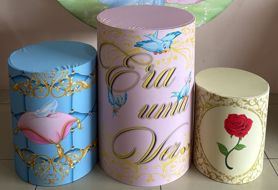 Trio Capas de Cilindros Sublimadas Princesas da Disney Cute - Selminha Lokfest