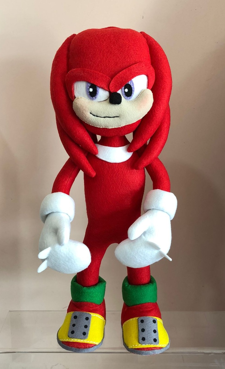  Knuckles Vermelho Feltro (Sonic) - Selminha Lokfest
