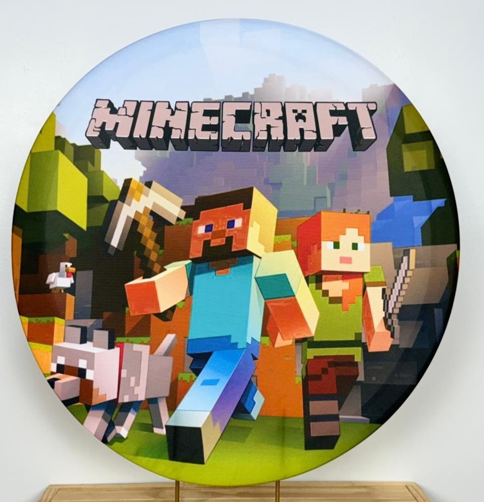 Capa Sublimada Mini Painel Minecraft (50Cm) - Selminha Lokfest