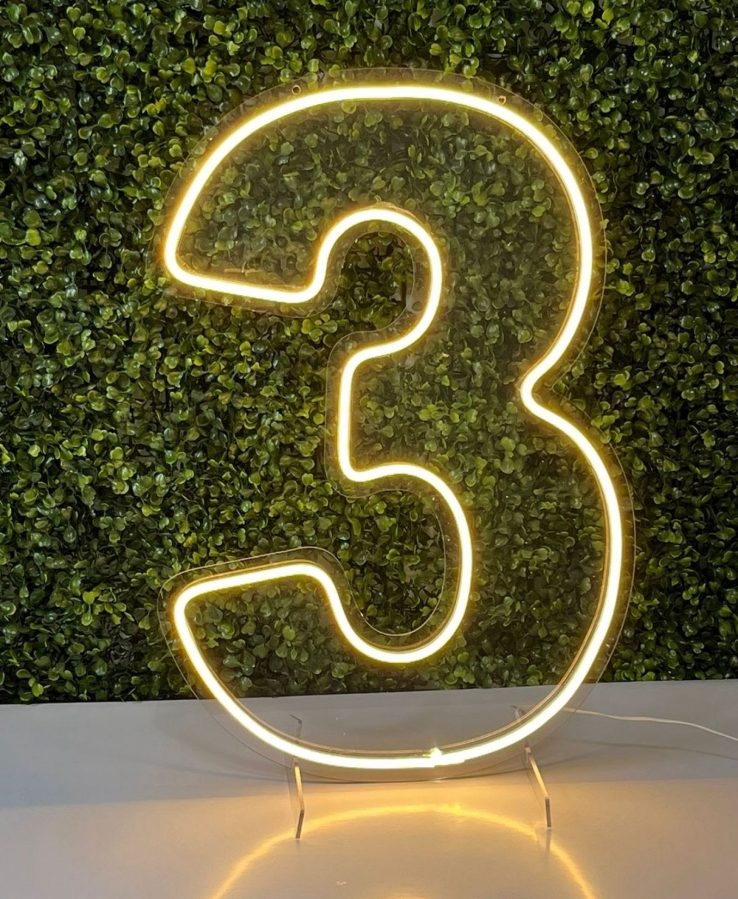 Número 3 Em Led Acrílico Branco Quente (50Cm) - Selminha Lokfest