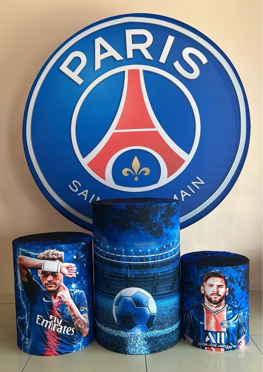 Kit Sublimado Capa Painel Redondo E Capas de Cilindros Paris Saint Germain - Selminha Lokfest