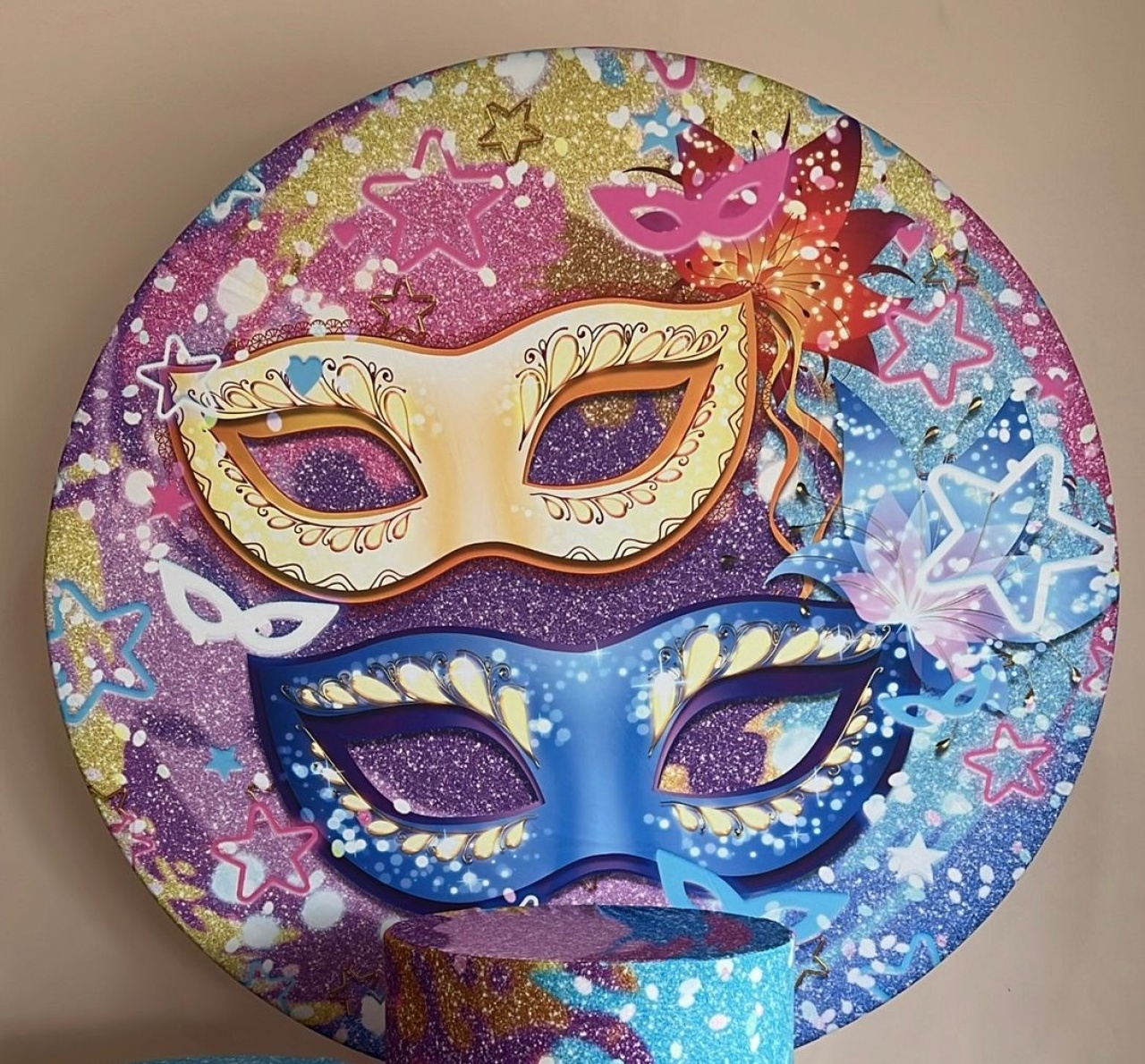 Capa Sublimada Painel Carnaval Glitter Colorido (1,50M) - Selminha Lokfest