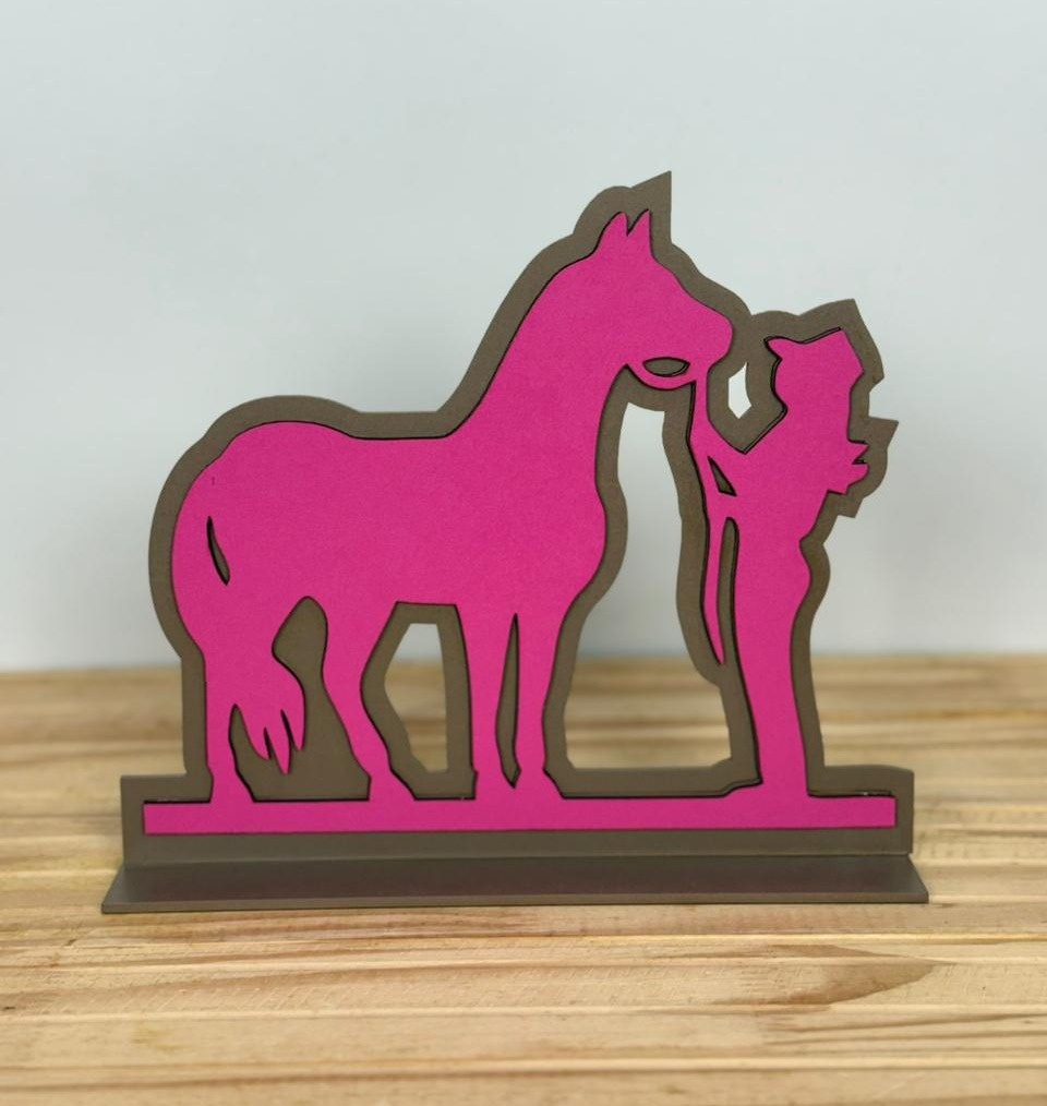 Display de Mesa Mdf Cavalo Boiadeira (22X24,5Cm) - Selminha Lokfest