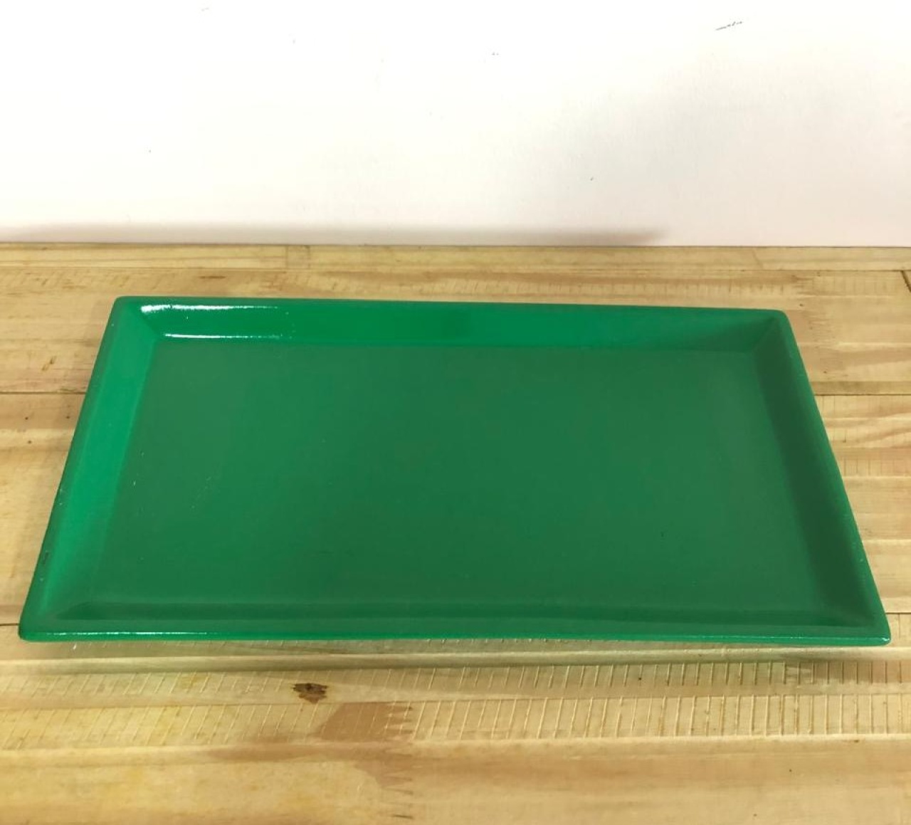 Bandeja Retangular Cerâmica Verde Bandeira (30Cm) - Selminha Lokfest