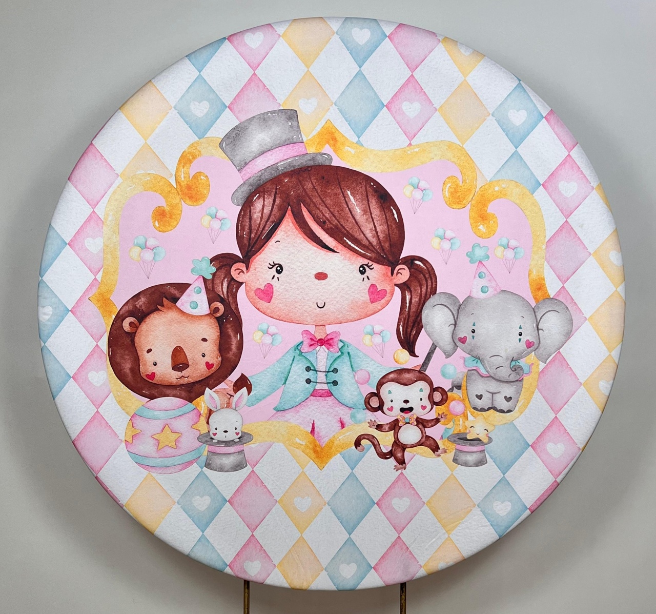 Capa Sublimada Painel Circo Rosa 03 (1,50M) - Selminha Lokfest