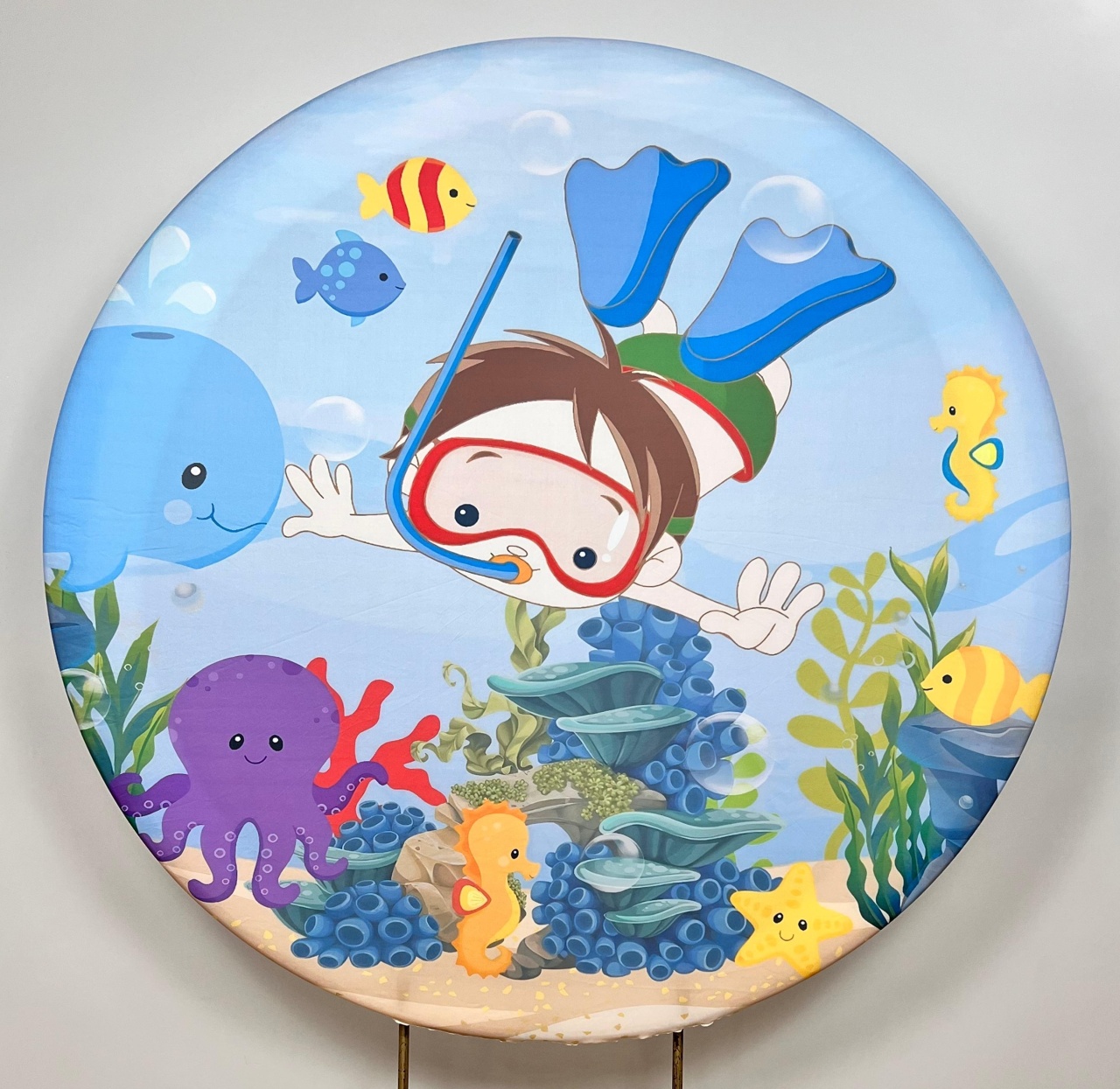 Capa Sublimada Painel Fundo Do Mar Menino (1,50M) - Selminha Lokfest