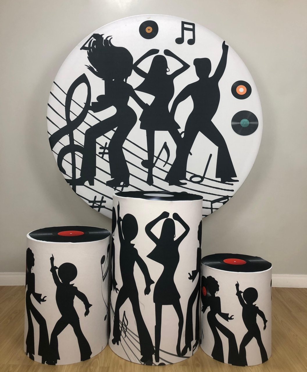 Kit Sublimado Capa Painel Redondo E Capas de Cilindros Disco 02 - Selminha Lokfest