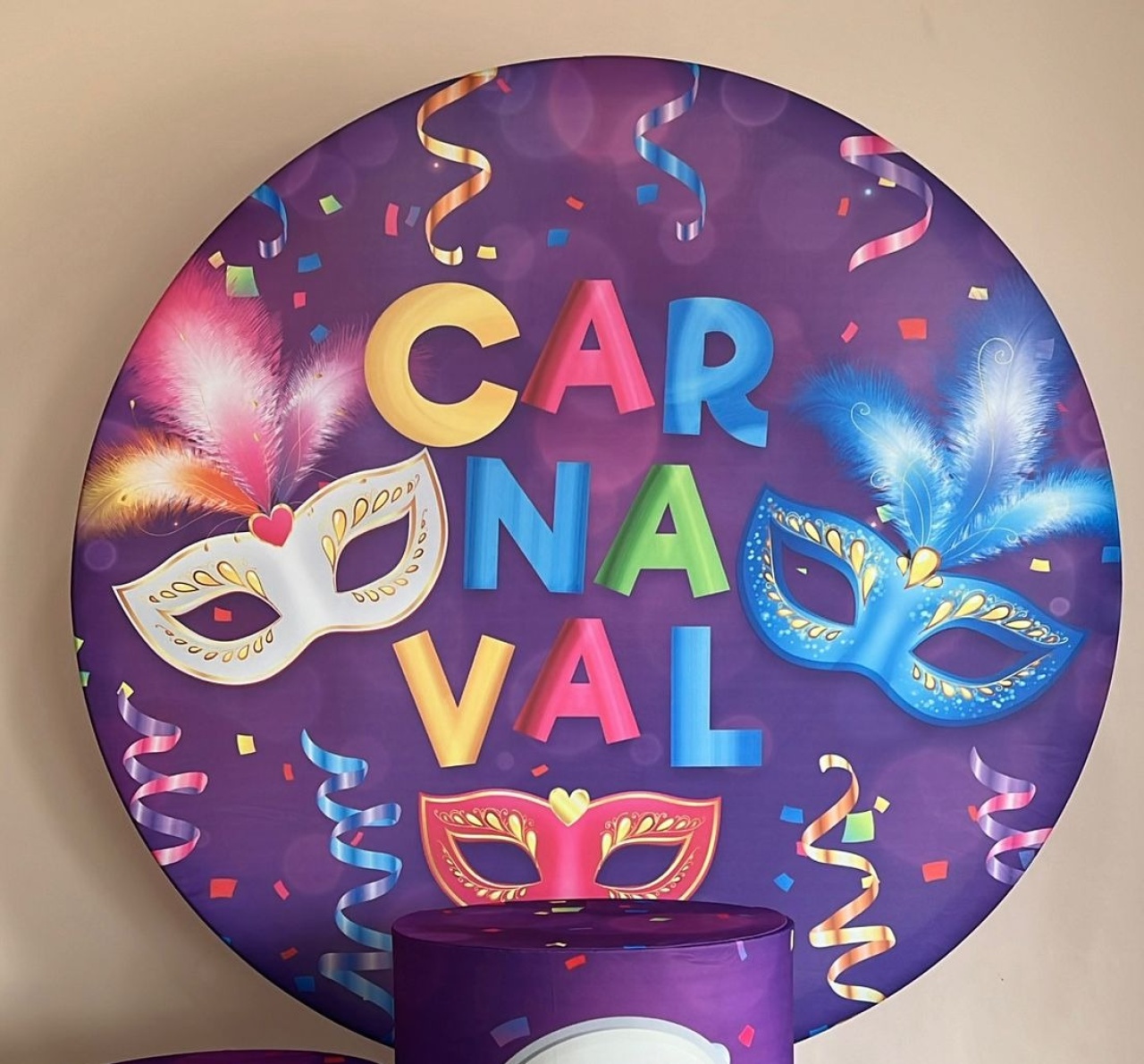 Capa Sublimada Painel Carnaval Roxo (1,50M) - Selminha Lokfest