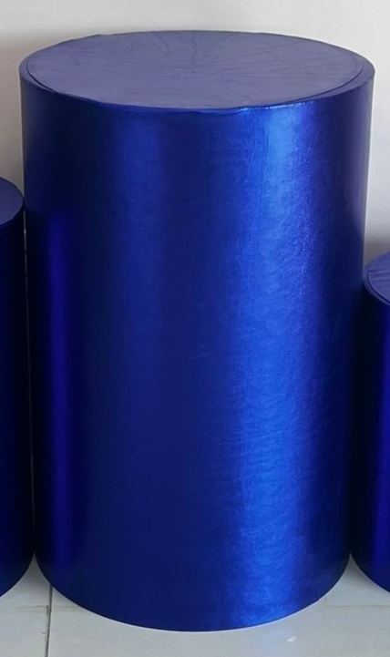 Capa Cilindro Grande Metalizada Azul - Selminha Lokfest