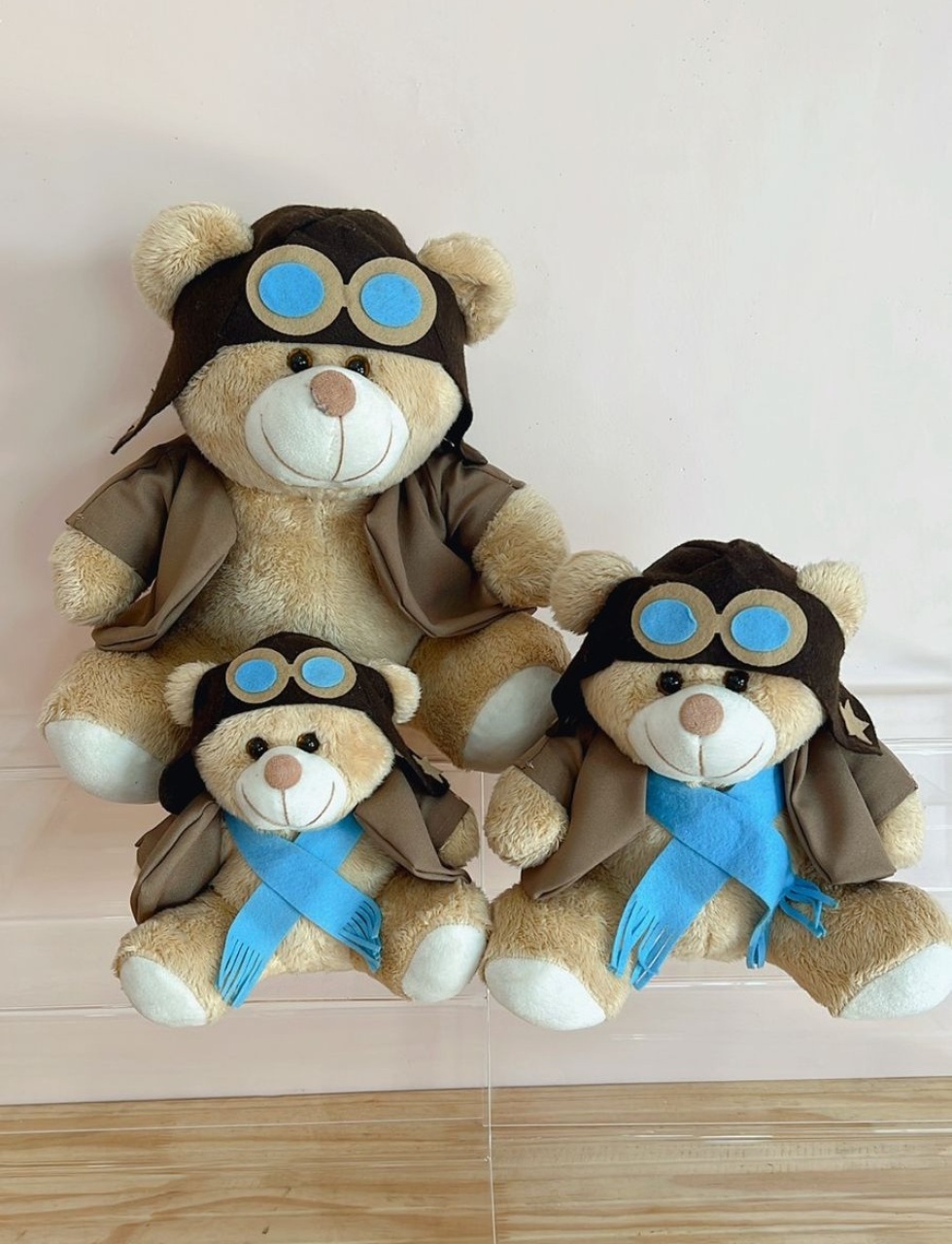 Trio de Ursinhos Baloeiro Pelúcias ( 20,25 E 30 Cm) - Selminha Lokfest