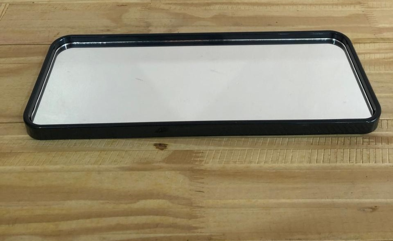 Bandeja Retangular Espelhada Preta (30Cm) - Selminha Lokfest