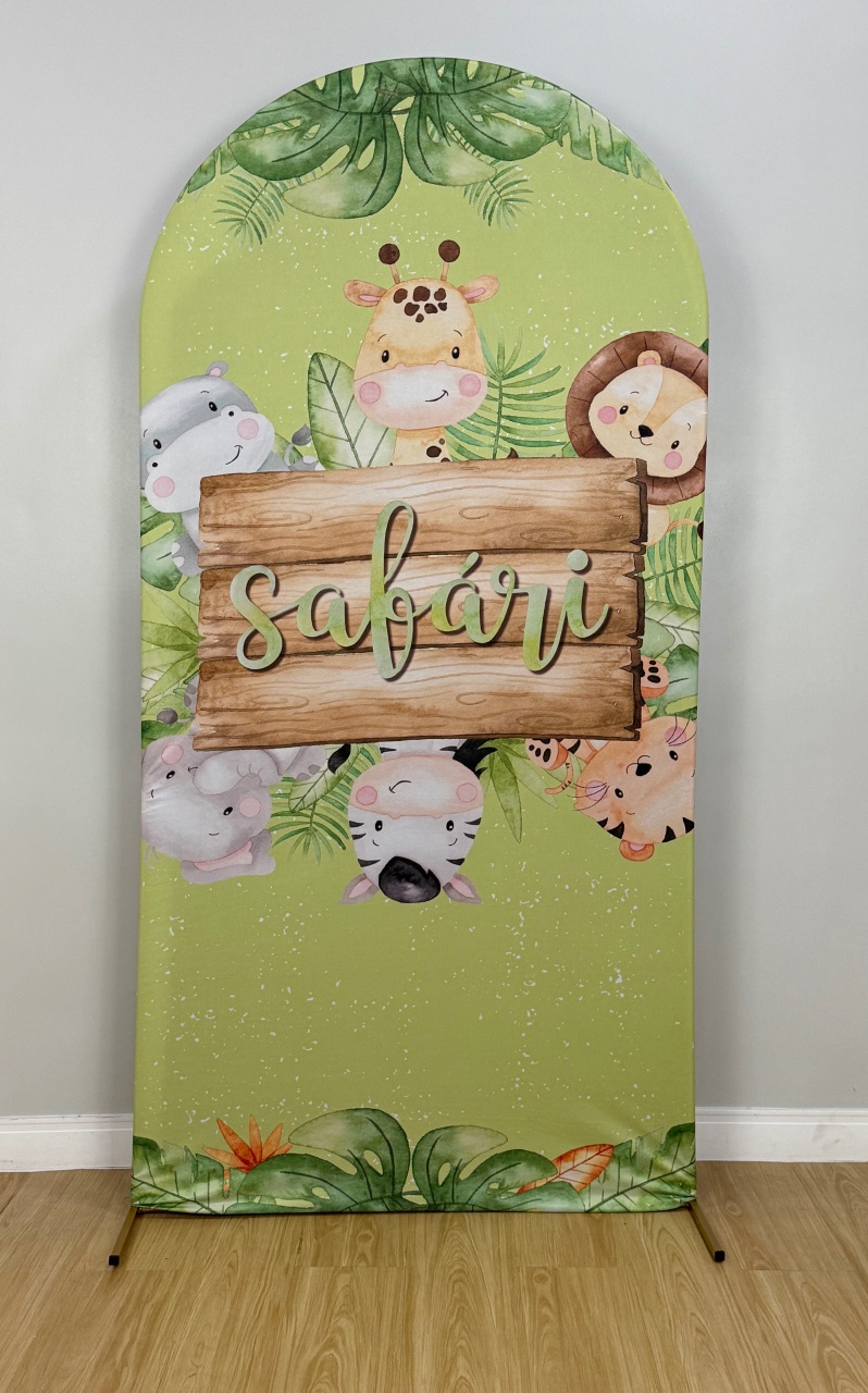 Painel Sublimado Retangular Safari Baby (2X1) - Selminha Lokfest