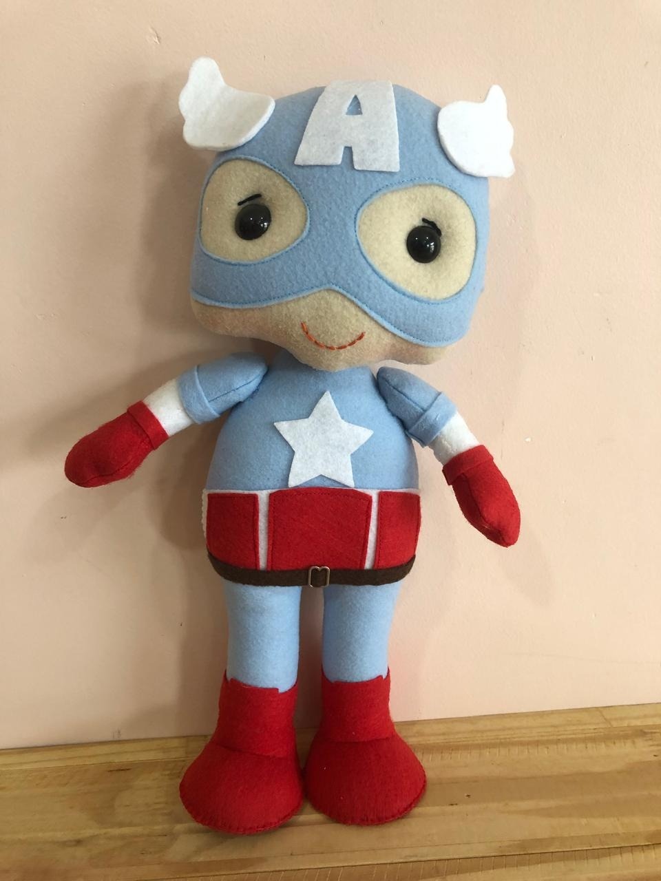Boneco Em Feltro Capitão América Cute (30Cm) - Selminha Lokfest