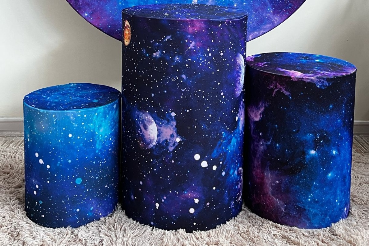 Trio Capas de Cilindros Sublimadas Galáxia - Selminha Lokfest