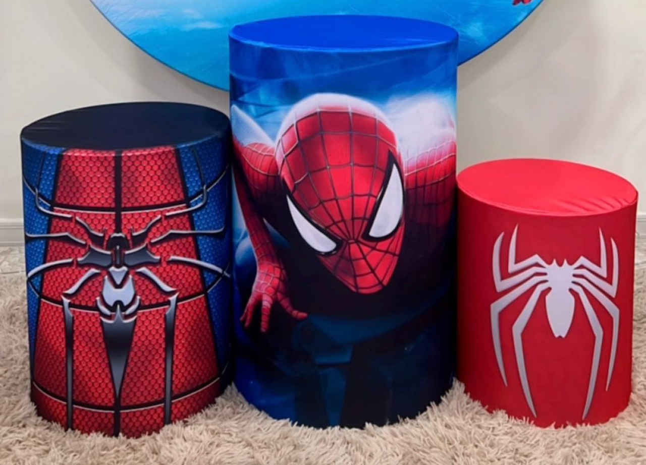 Trio Capas de Cilindros Sublimadas Homem Aranha - Selminha Lokfest