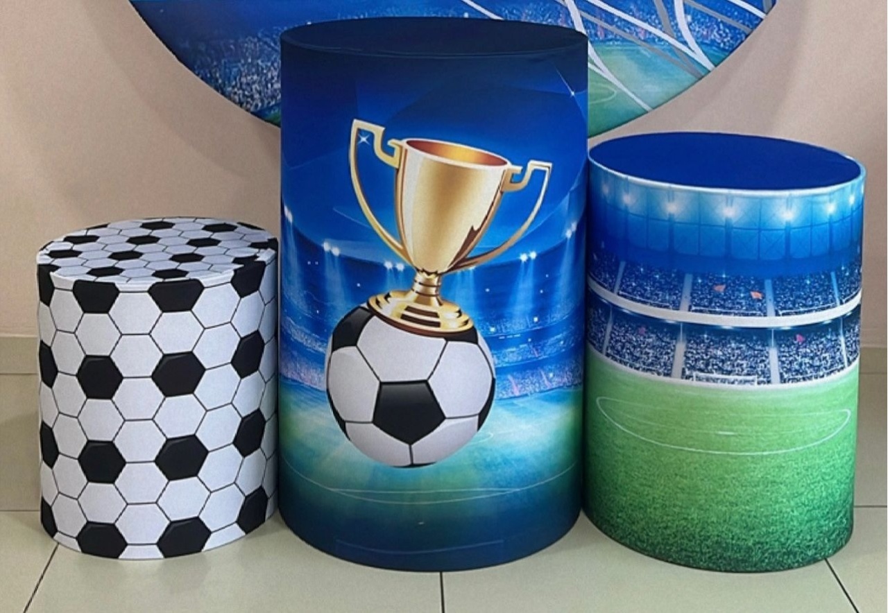Trio Capas de Cilindros Sublimadas Futebol - Selminha Lokfest