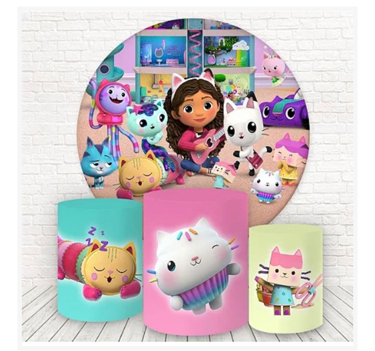 Kit Sublimado Capa Painel Redondo E Capas de Cilindros Casa Mágica da Gaby - Selminha Lokfest