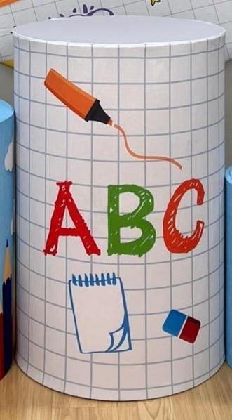 Capa Cilindro Sublimada Grande Formandos Abc Azul Bebê - Selminha Lokfest