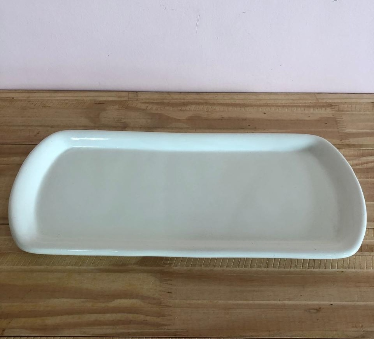 Bandeja Retangular Oval de Cerâmica Branca (34Cm) - Selminha Lokfest