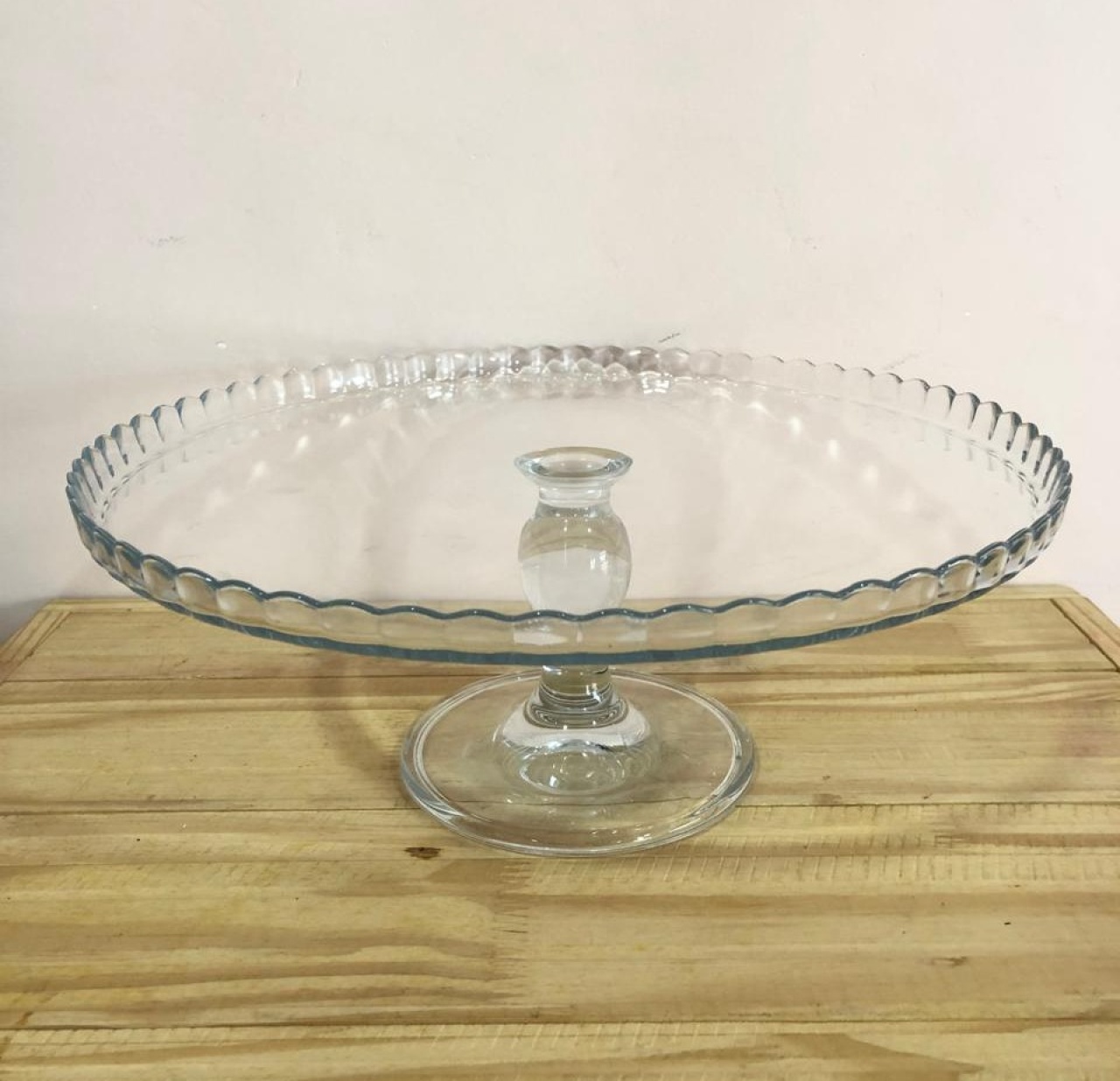 Bandeja Boleira de Cristal Transparente (33X13) - Selminha Lokfest