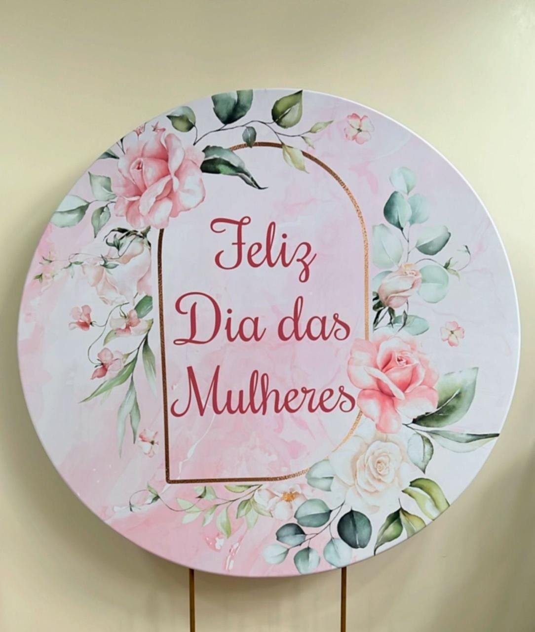 Capa Sublimada Painel Dia das Mulheres Floral Rosa (1,50M) - Selminha Lokfest