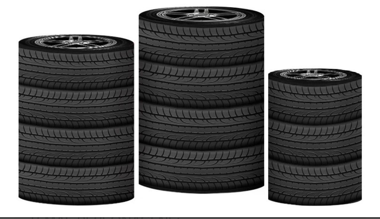 Trio Capas de Cilindros Sublimadas Pneu Carros  - Selminha Lokfest