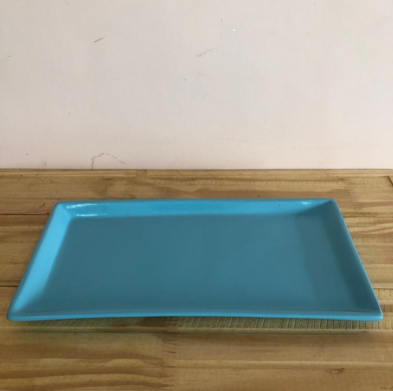 Bandeja Retangular de Cerâmica Azul Bebê (30Cm) - Selminha Lokfest