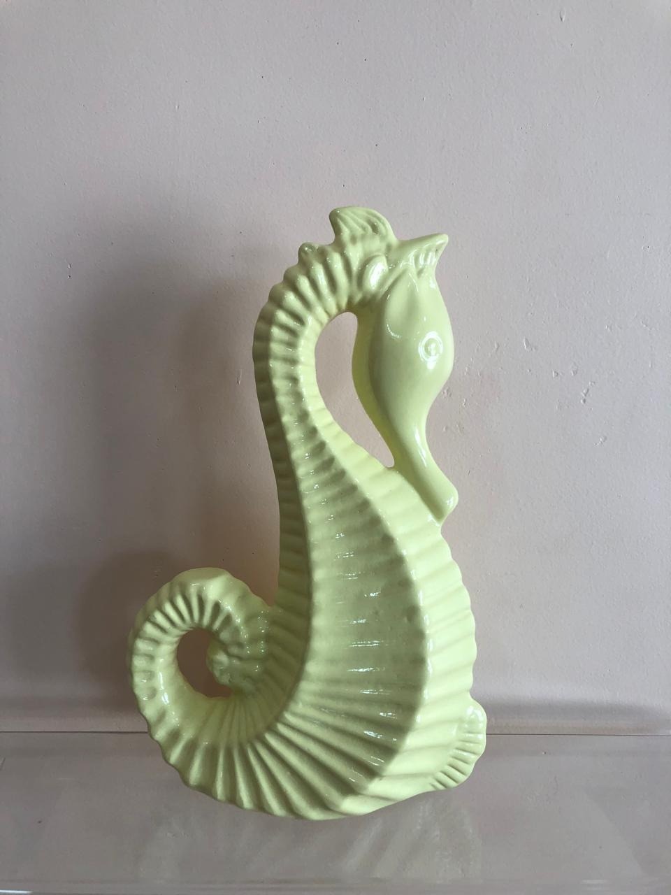 Cavalo Marinho Cerâmica Amarelo Claro (22Cm) - Selminha Lokfest