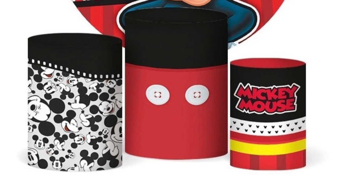 Trio Capas de Cilindros Sublimadas Mickey - Selminha Lokfest