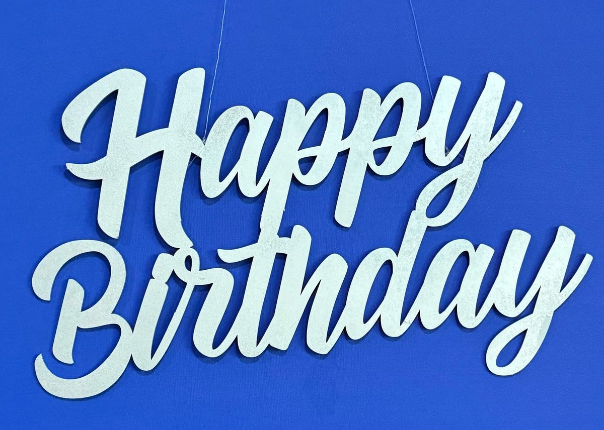 Happy Birthday Prata Mdf (60Cmx45Cm) - Selminha Lokfest