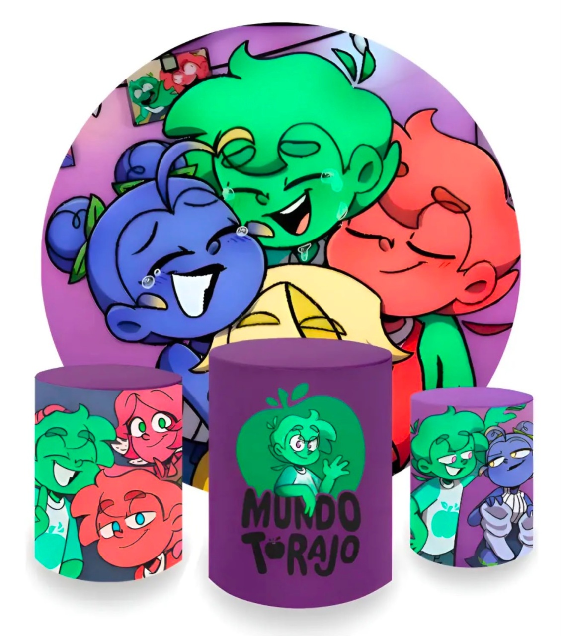 Kit Sublimado Capa Painel Redondo E Capas de Cilindros Mundo Torajo - Selminha Lokfest