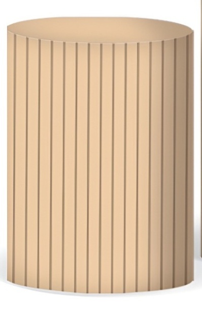Capa Sublimada Cilindro Média Ripada Bege - Selminha Lokfest