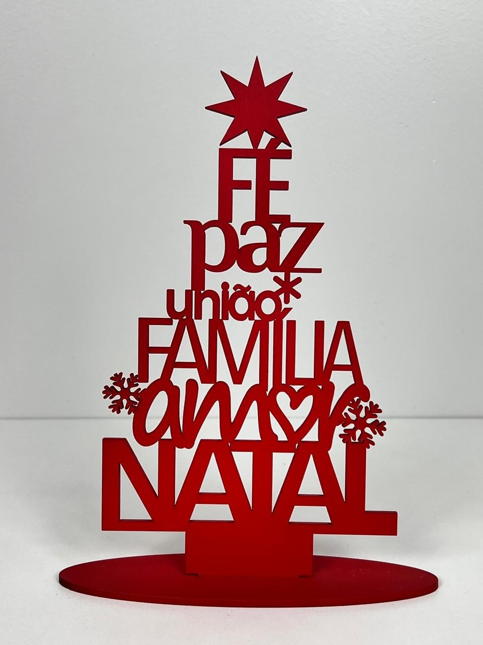 Display de Mesa Mdf Árvore Natal Vermelha - Selminha Lokfest