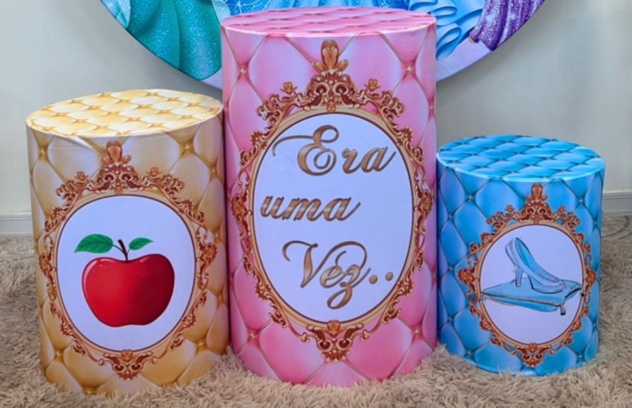 Trio Capas de Cilindros Sublimadas Princesas da Disney - Selminha Lokfest