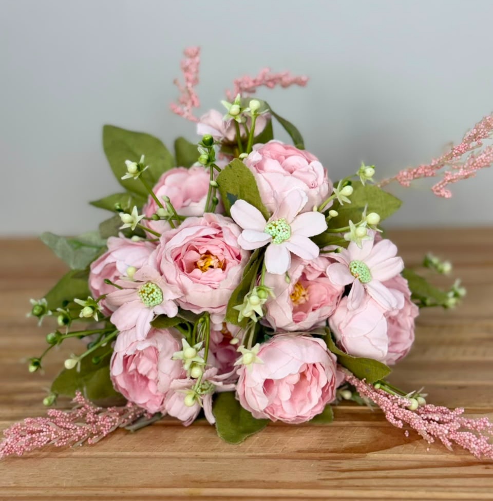 Mini Buquê de Flores Peonia (Rosa) - Selminha Lokfest