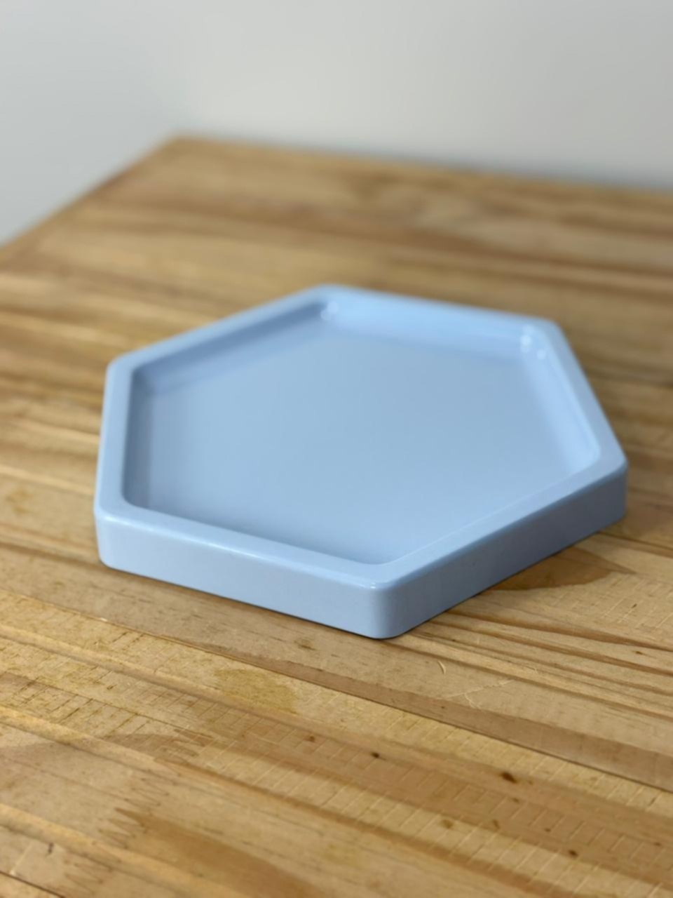 Bandeja Sextavada Plástica Azul Bebê P (18X20) - Selminha Lokfest