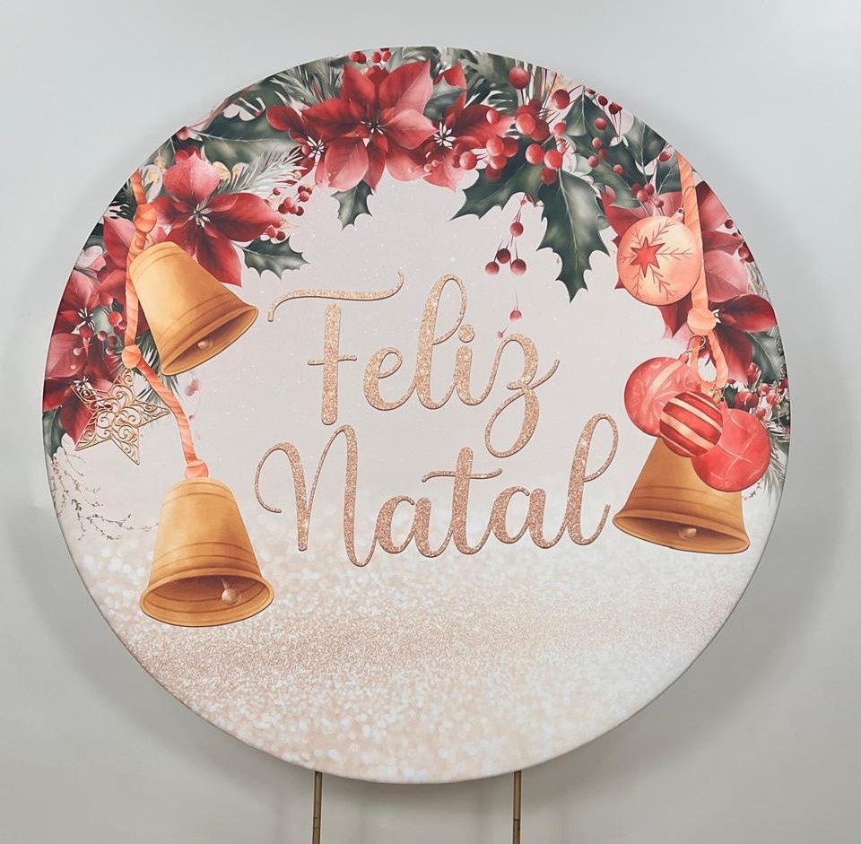 Capa Sublimada Painel Redondo Natal 03 (1,50M) - Selminha Lokfest