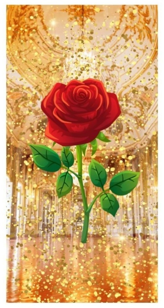 Painel Sublimado Retangular Flor Bela E A Fera (2X1) - Selminha Lokfest