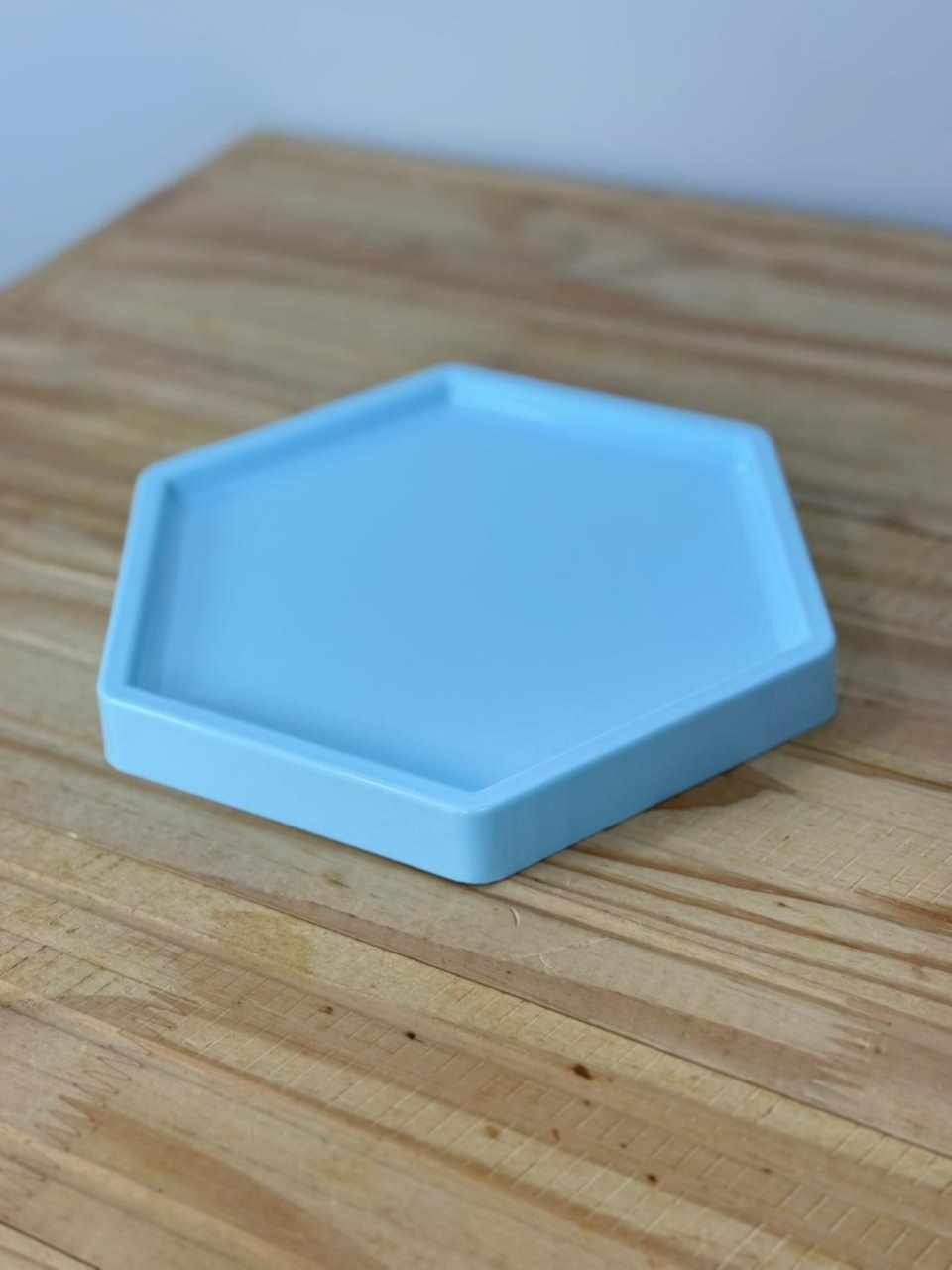 Bandeja Sextavada Plástica Azul Candy G (18X20) - Selminha Lokfest